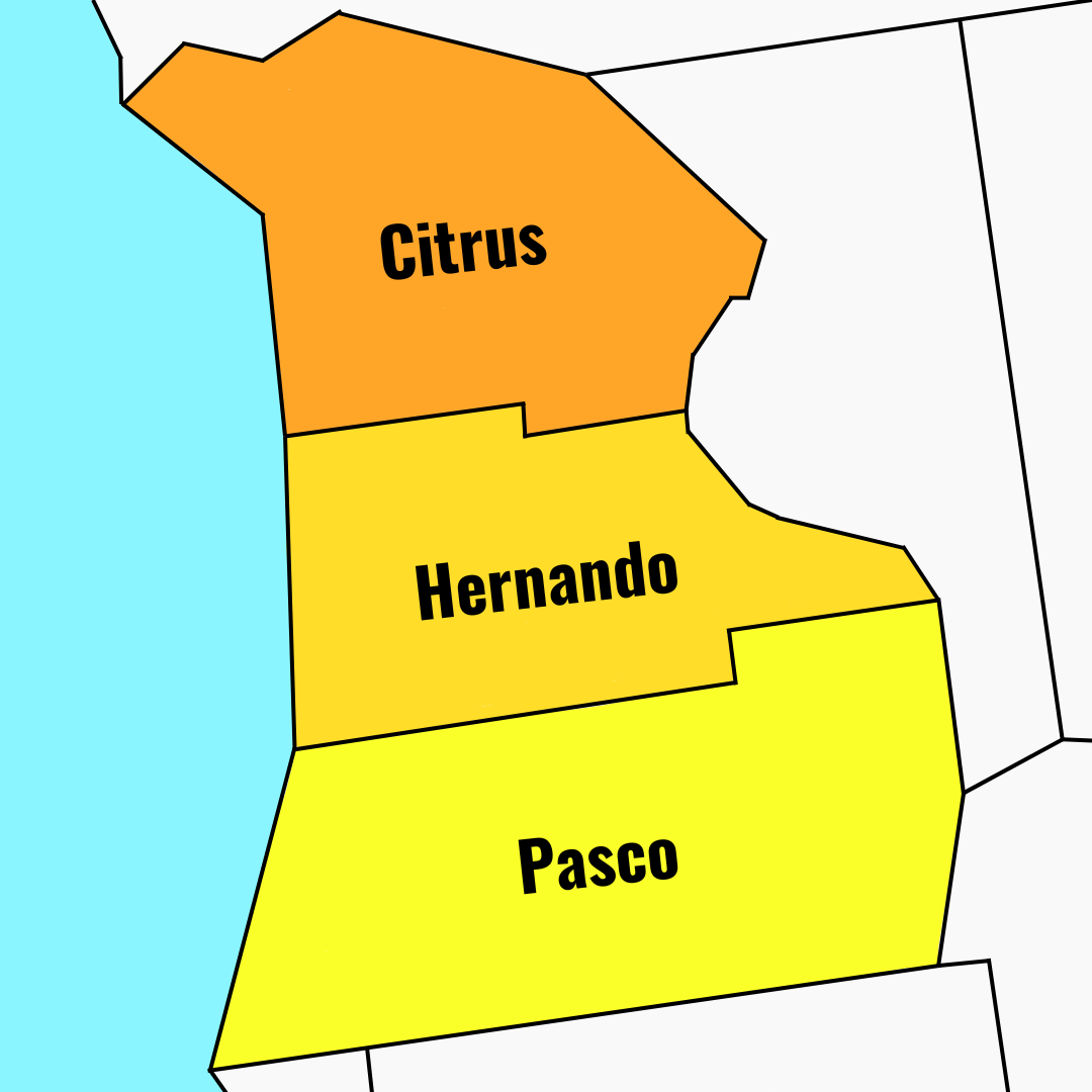 counties graphic of counties that Tropical Window services